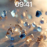Sunlit Crystal Rain Wallpaper with Floating Fragments wallpaper for iPhone, iPad & Mac