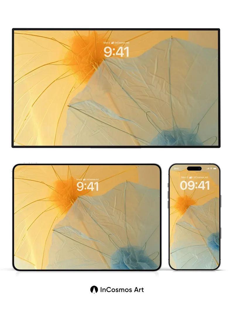 Serene Sky Umbrella Wallpaper with Tulle Whispers