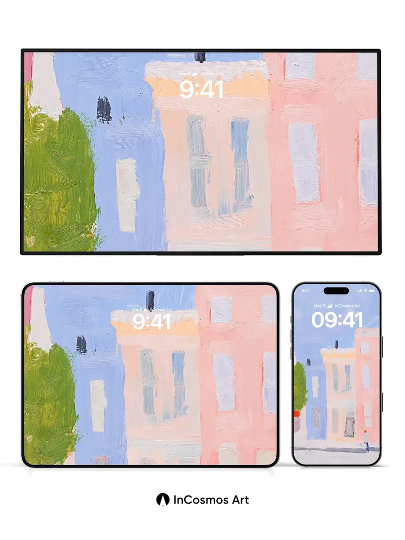Pastel Hush Wallpaper with Whimsical Streets