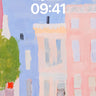 Pastel Hush Wallpaper with Whimsical Streets wallpaper for iPhone, iPad & Mac