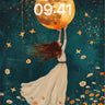 Lunar Drift Wallpaper with Floating Flowers wallpaper for iPhone, iPad & Mac