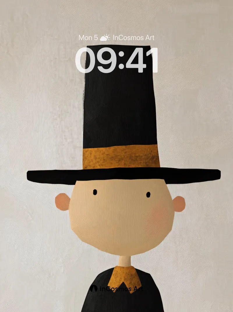 Whimsical Pilgrim Wallpaper with Textured Charm
