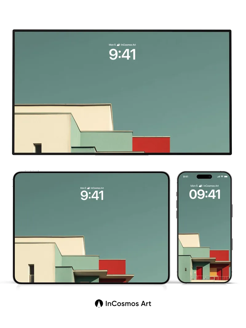 Calm Geometry Wallpaper with Bold Color Blocks