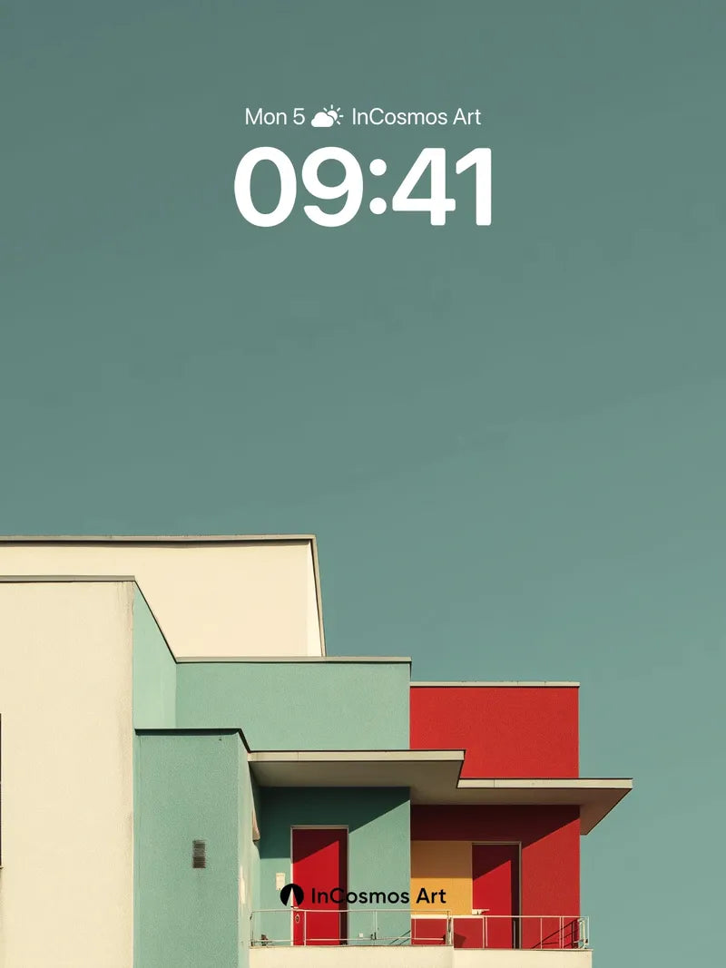 Calm Geometry Wallpaper with Bold Color Blocks