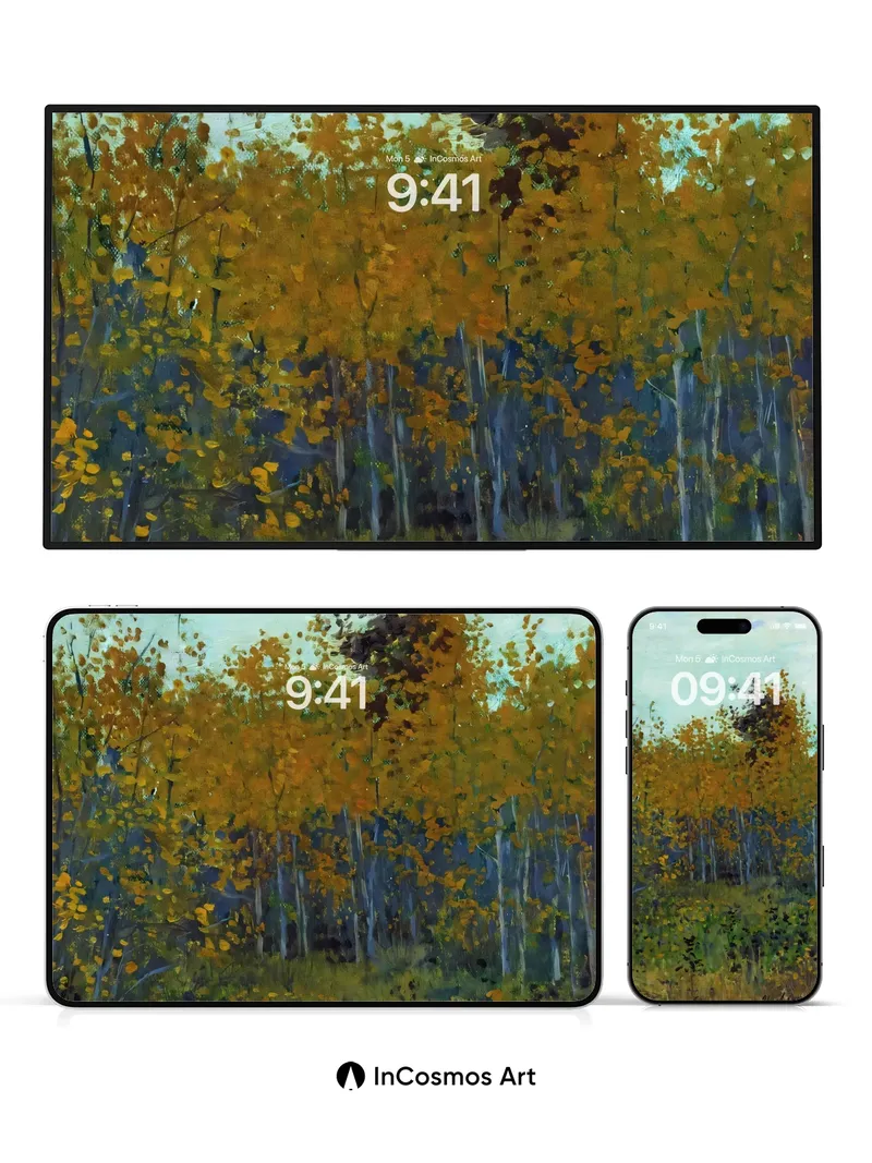 Autumn Hush Wallpaper with Golden Canopy