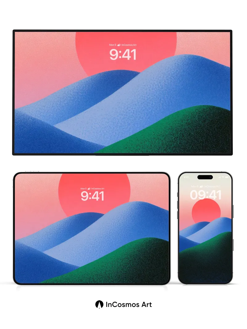 Serene Horizon Wallpaper with Gradient Hues