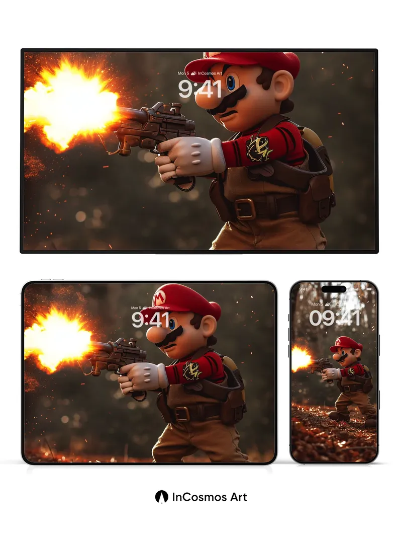 Firespark Warrior Wallpaper with Autumn Echoes