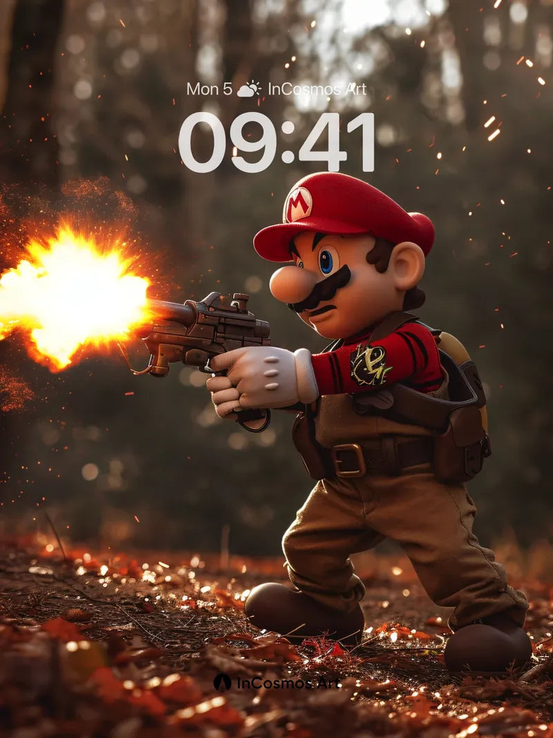 Firespark Warrior Wallpaper with Autumn Echoes