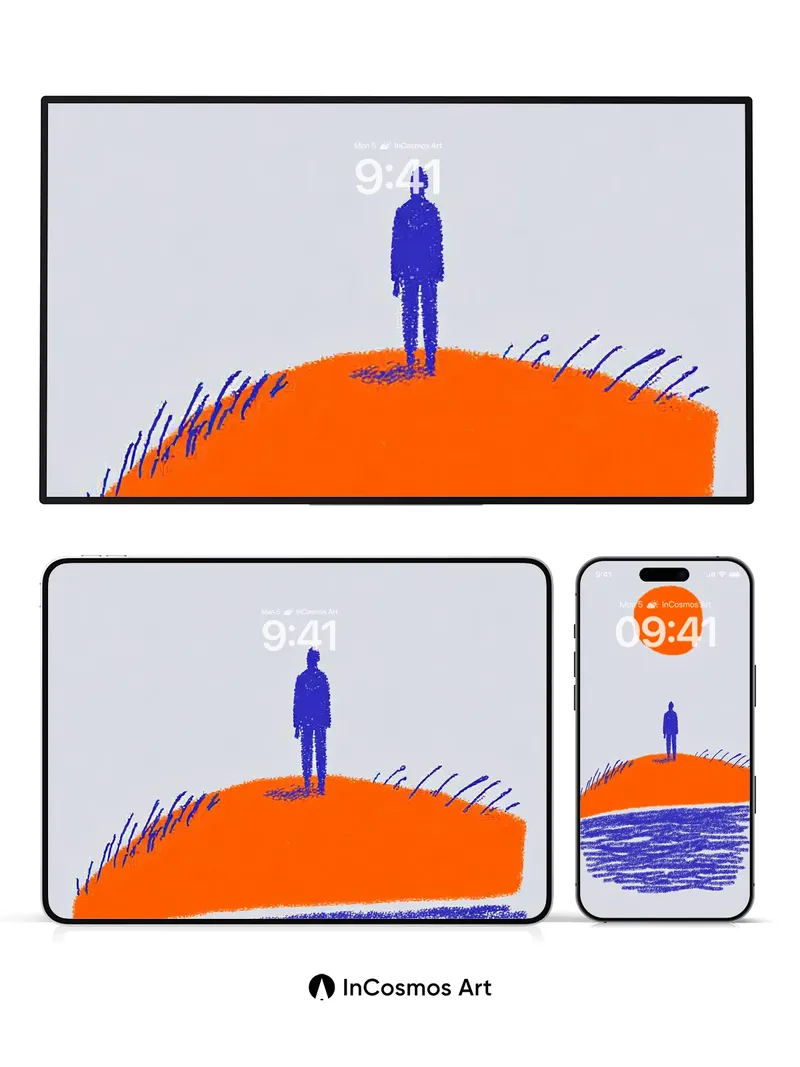 Solitary Horizon Wallpaper with Textured Light