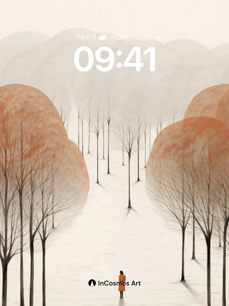 Solitary Path Wallpaper with Autumn Hush