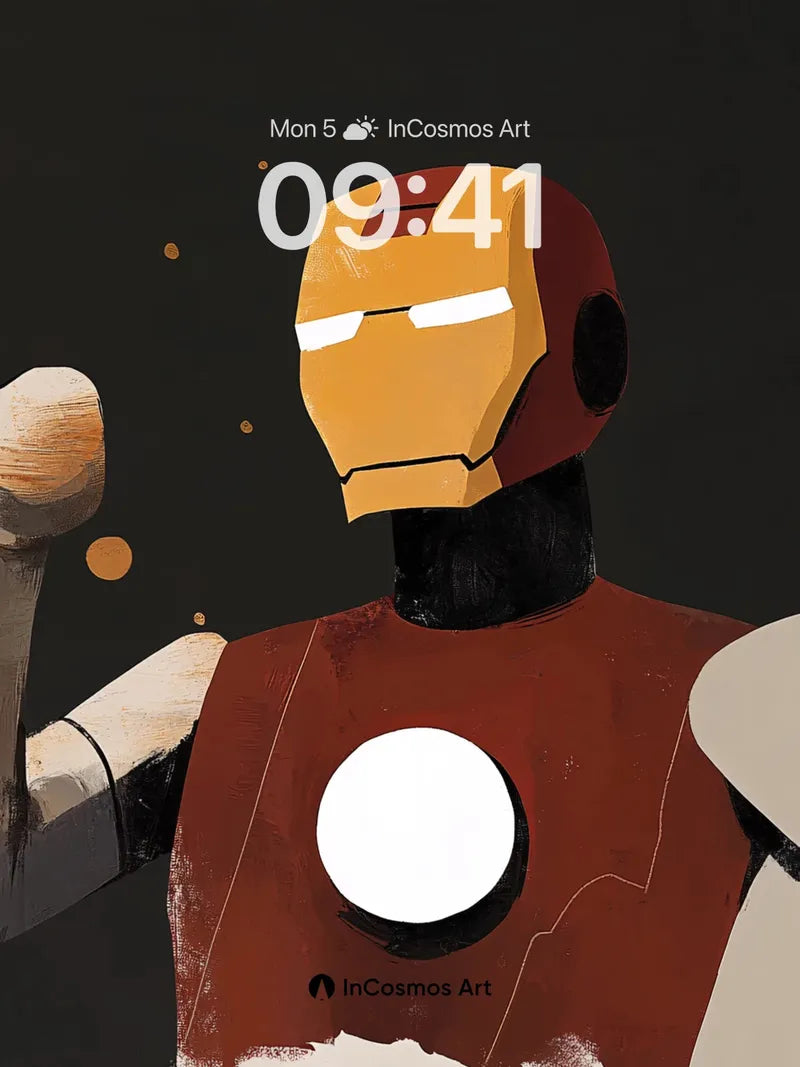 Futurist Iron Armor Wallpaper with Minimalist Glow
