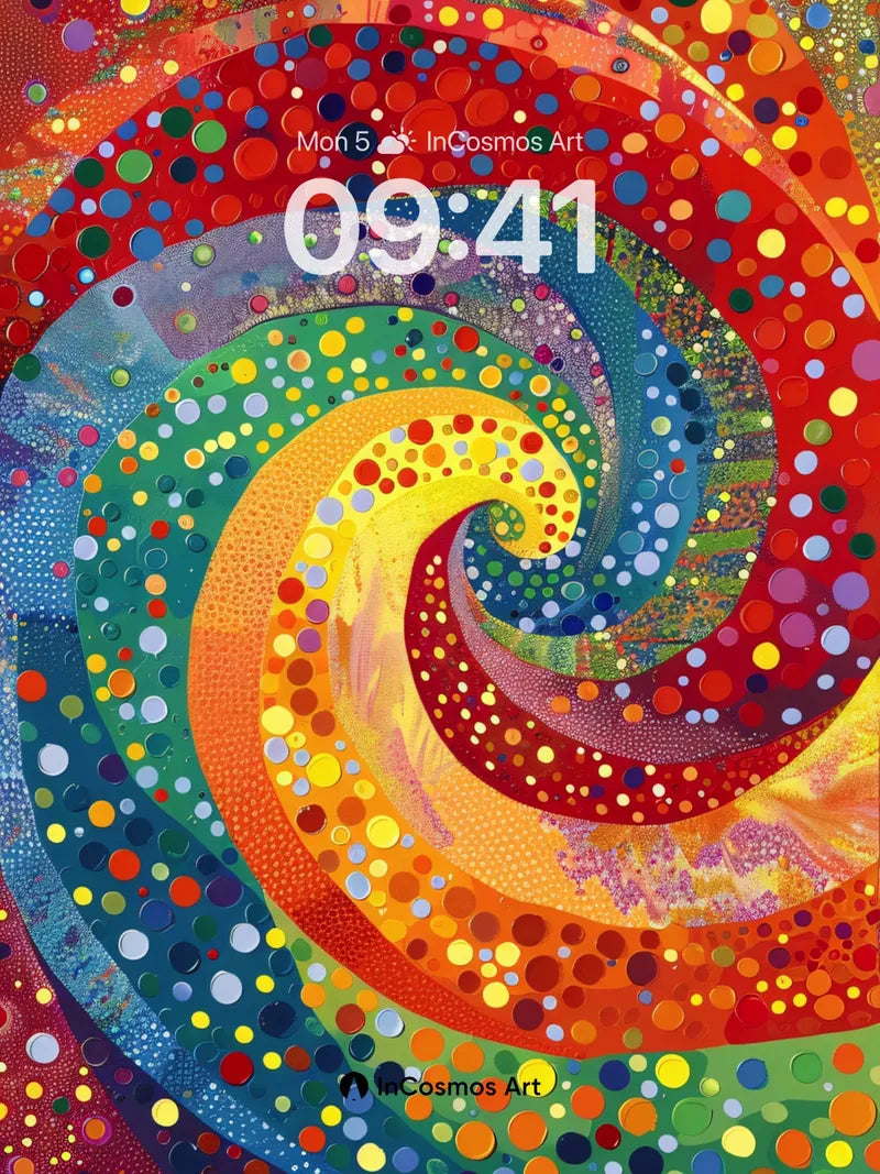 Swirling Galaxy Wallpaper with Polka Dot Alchemy wallpaper for iPhone, iPad & Mac