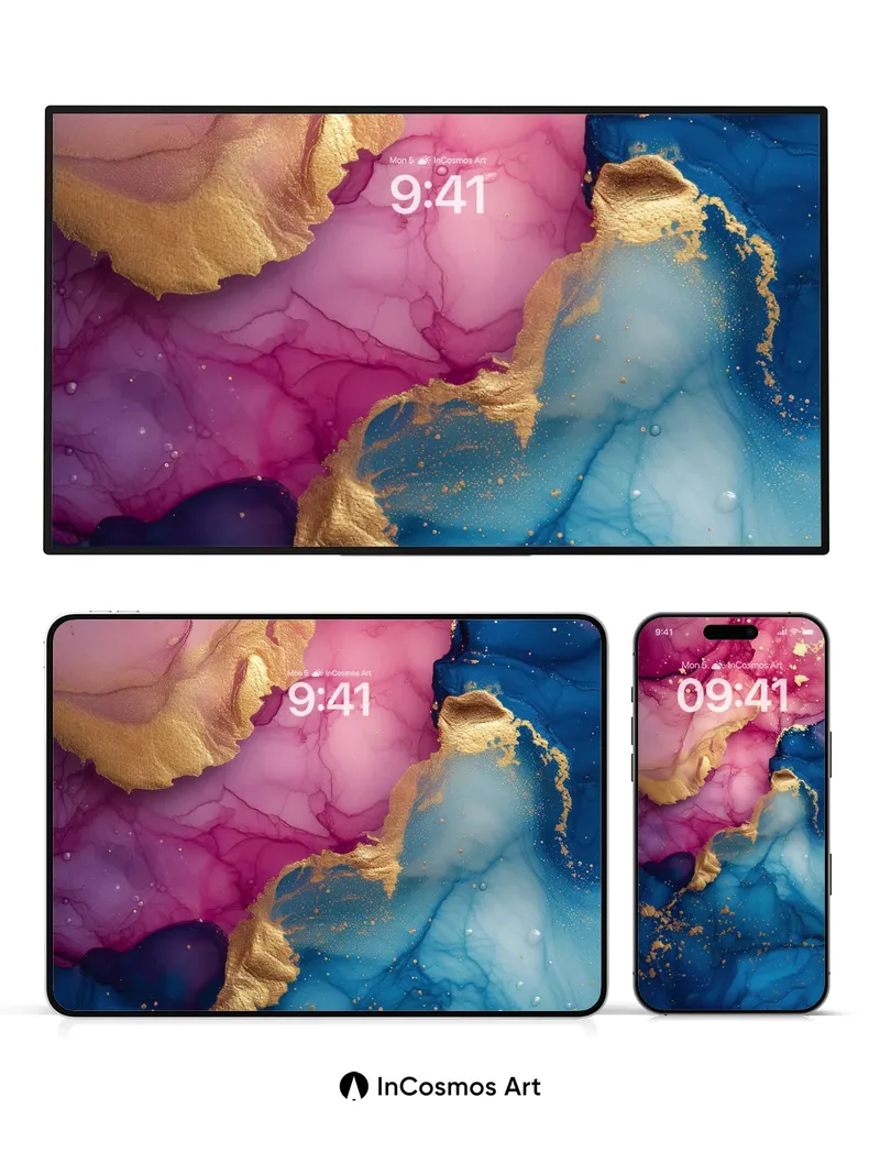 Luminous Veil Wallpaper with Golden Threads