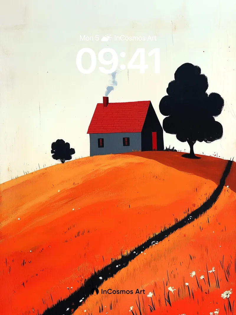 Autumn Hush Wallpaper with Smoldering Chimney