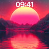 Crimson Horizon Wallpaper with Nebula Reflection wallpaper for iPhone, iPad & Mac