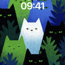 Whispering Forest Wallpaper with Feline Constellations wallpaper for iPhone, iPad & Mac