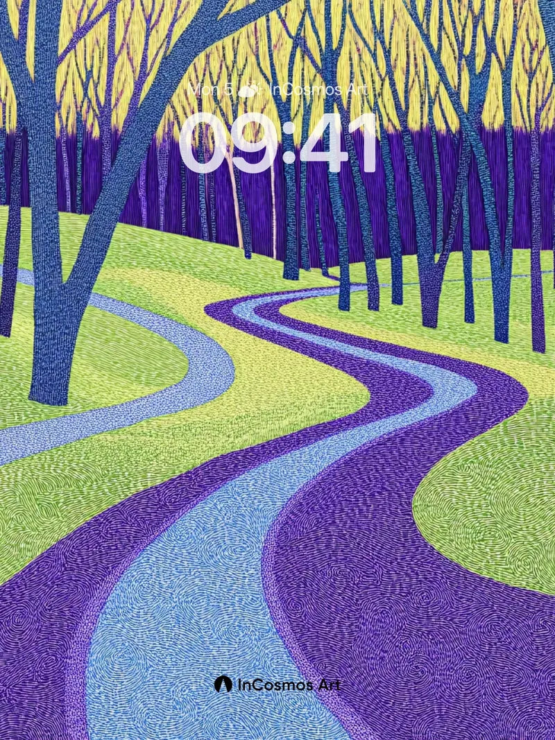 Whispering Path Wallpaper with Serpentine Light