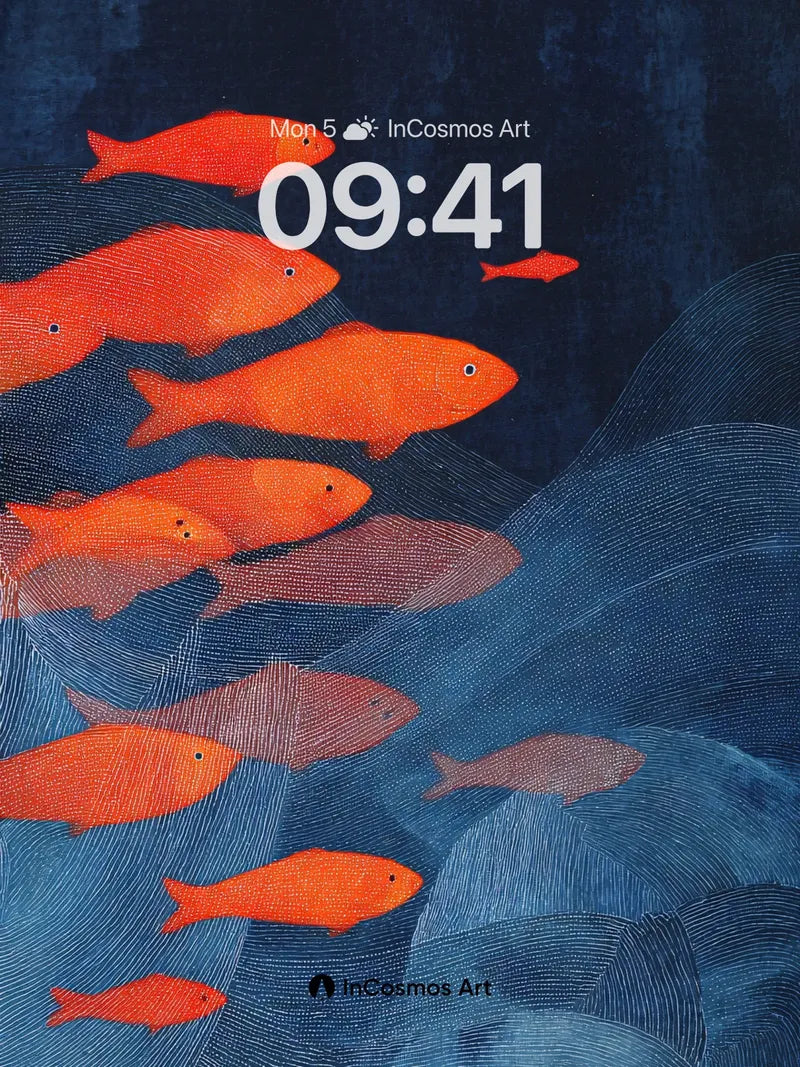 Crimson Drift Wallpaper with Whispering Currents wallpaper for iPhone, iPad & Mac