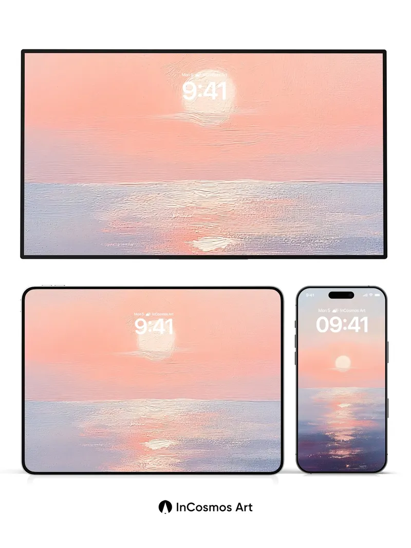 Serenity Horizon Wallpaper with Soft Light Trails