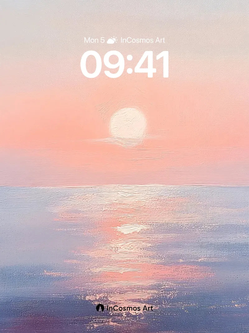 Serenity Horizon Wallpaper with Soft Light Trails