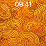 Fiery Spiral Wallpaper with Golden Whirls wallpaper for iPhone, iPad & Mac