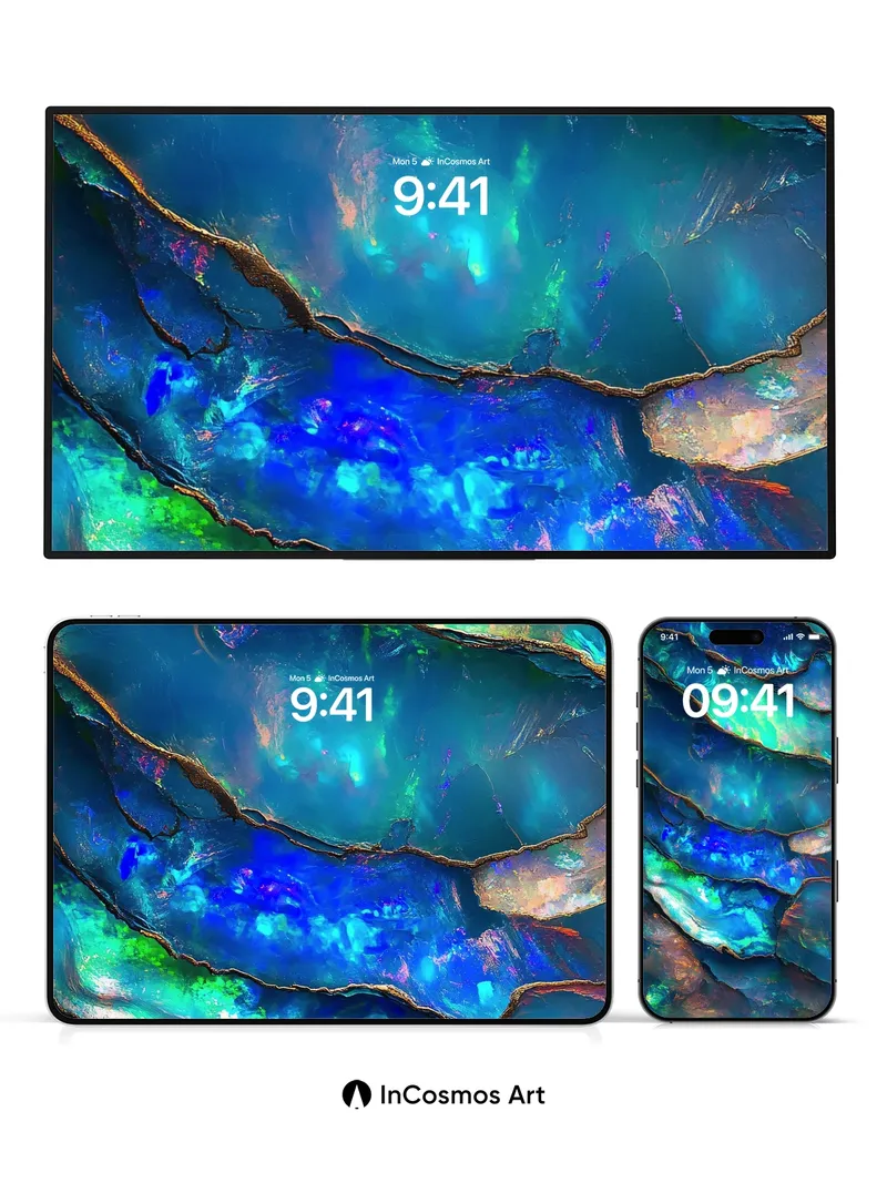 Cosmic Agate Wallpaper with Electric Veins