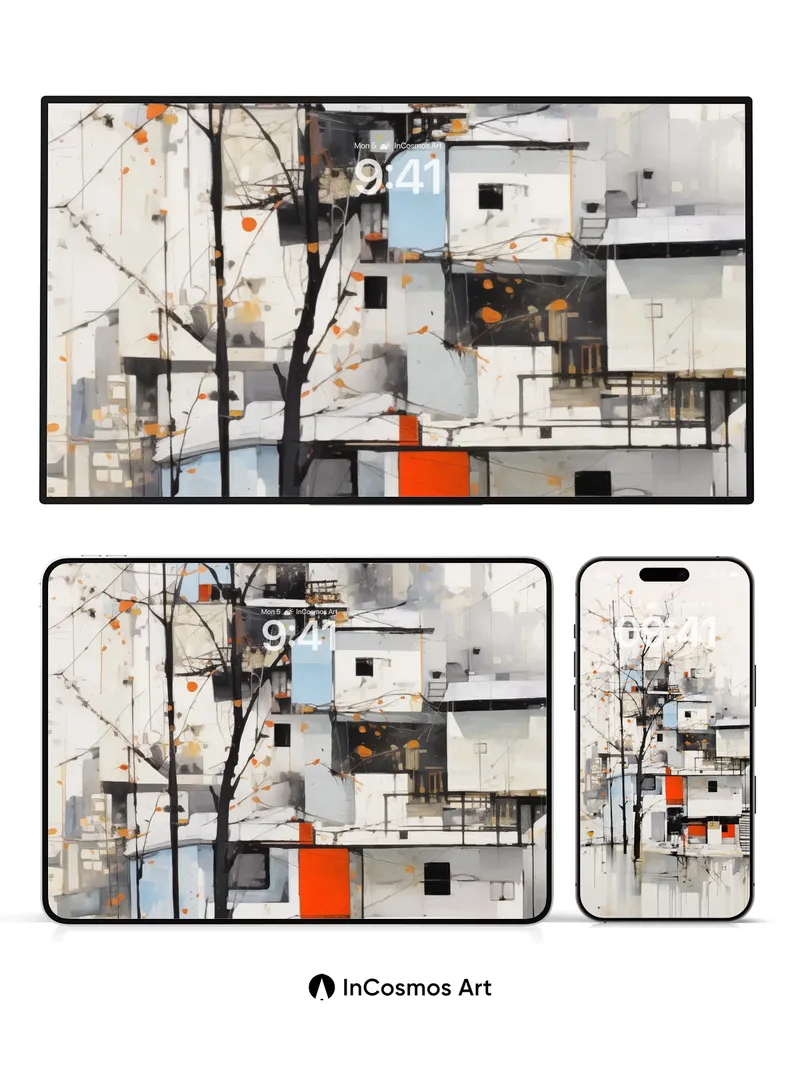 Silent Cityscape Wallpaper with Autumn Whispers