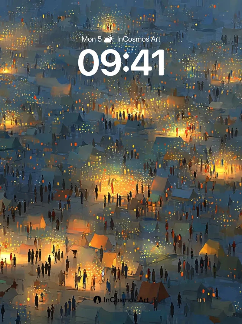 Luminous Settlement Wallpaper with Whispering Lights