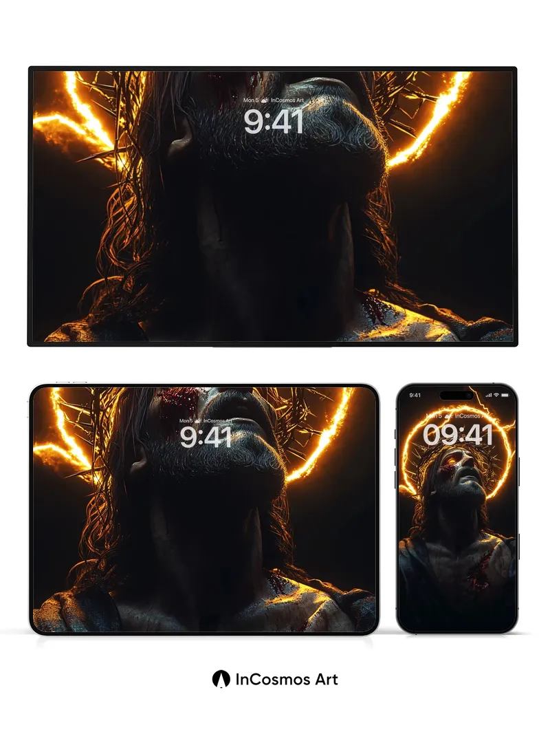 Crowned Flame Wallpaper with Electric Halo