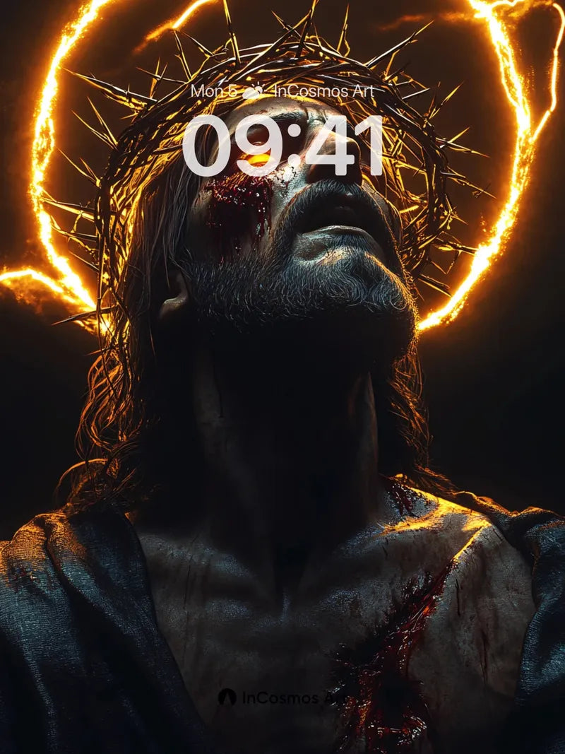 Crowned Flame Wallpaper with Electric Halo