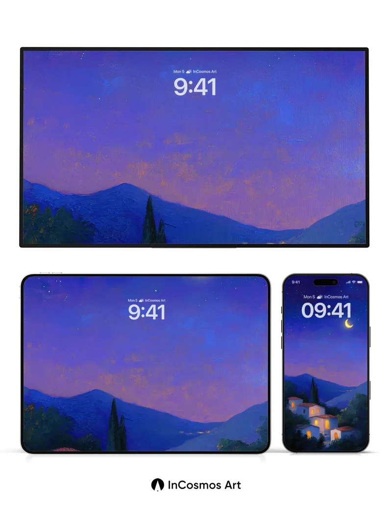 Crescent Hush Wallpaper with Whispering Stones