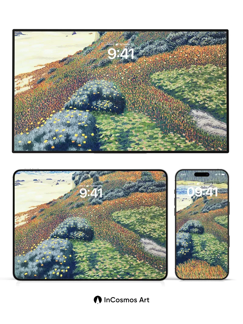 Serenity Slope Wallpaper with Wildflower Hues