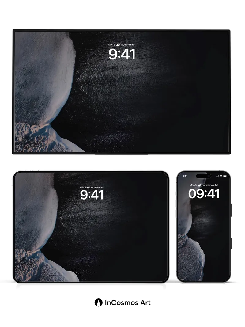 Silent Iceberg Wallpaper with Midnight Glow