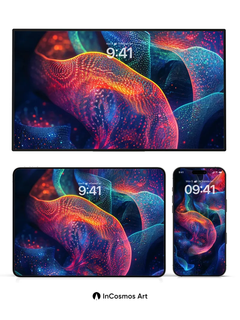 Neon Pulse Wallpaper with Living Light Veins