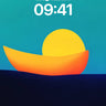 Serenity Sunset Wallpaper with Golden Canoe wallpaper for iPhone, iPad & Mac