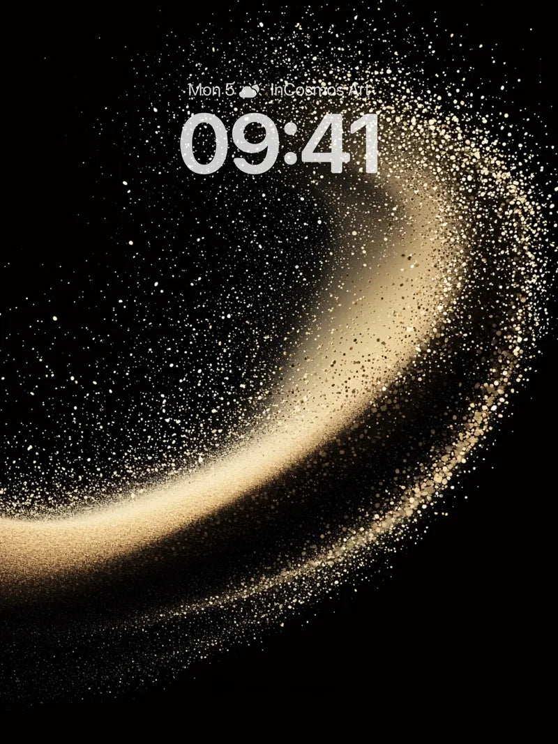 Golden Whirl Wallpaper with Cosmic Dust Trails