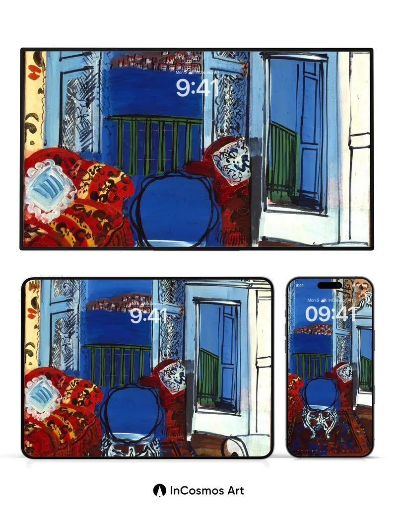 Cobalt Reverie Wallpaper with Mediterranean Echo