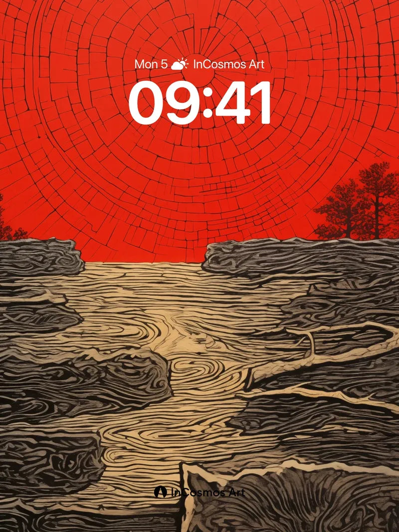 Crimson Web Wallpaper with Earth's Pulse wallpaper for iPhone, iPad & Mac