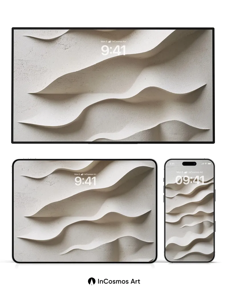 Sculpted Sand Dune Wallpaper with Gentle Shadows