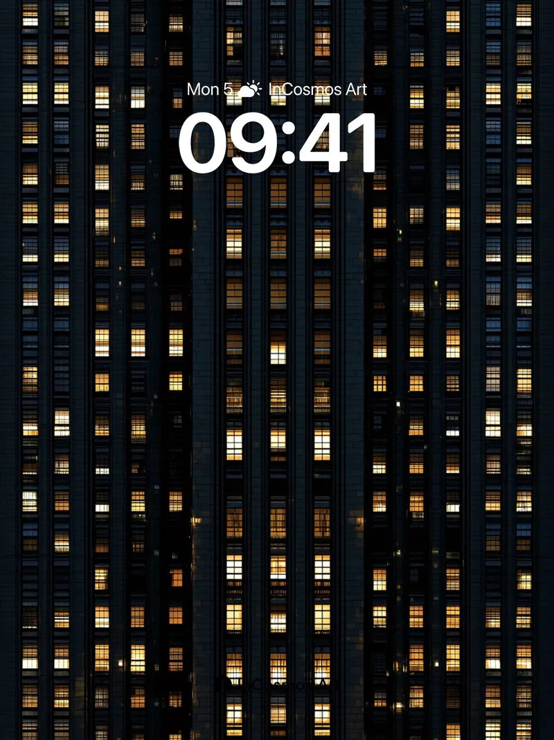 Nocturnal Grid Wallpaper with Warm Light Veins