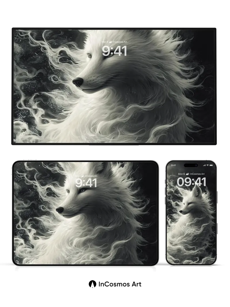 Silent Storm Wallpaper with Ethereal Fox