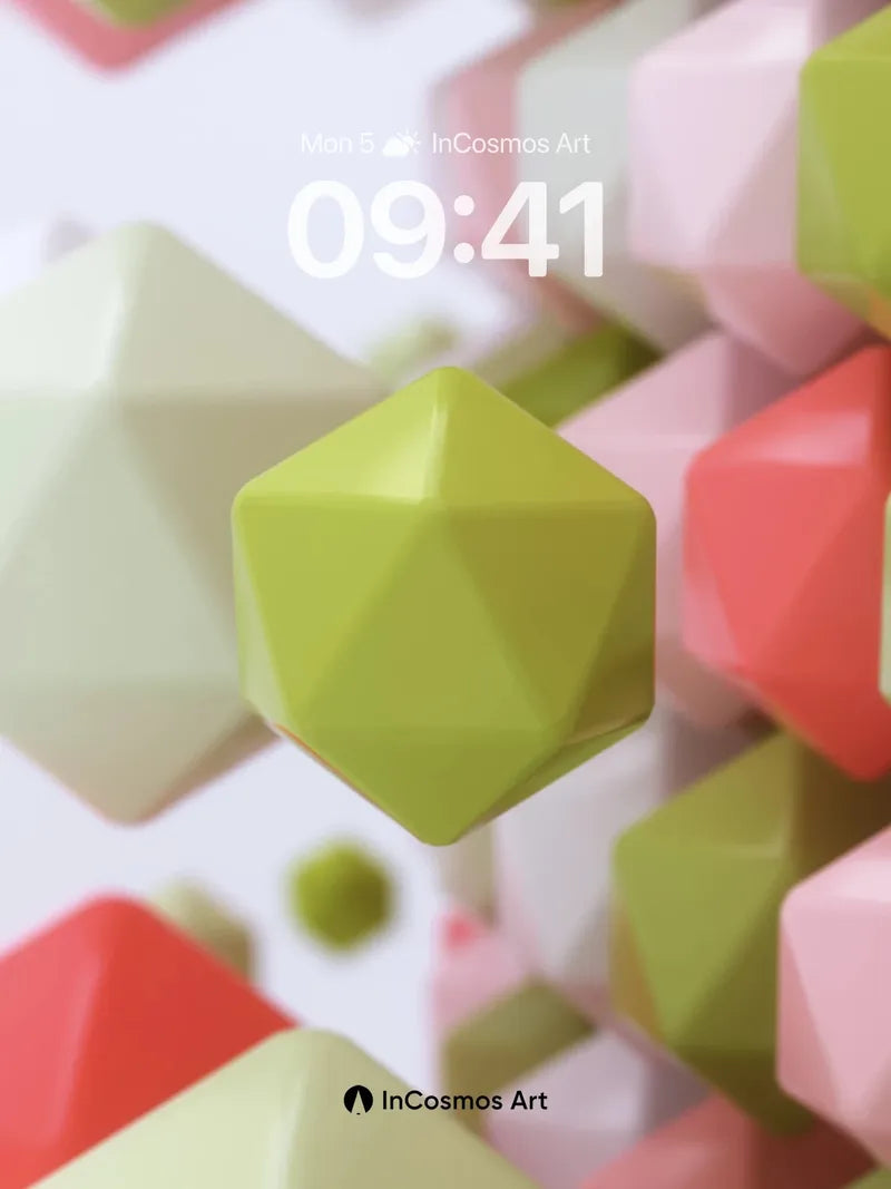 Floating Facets Wallpaper with Geometric Light wallpaper for iPhone, iPad & Mac