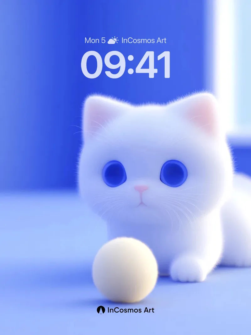 Serene Fluff Wallpaper with Floating Ball