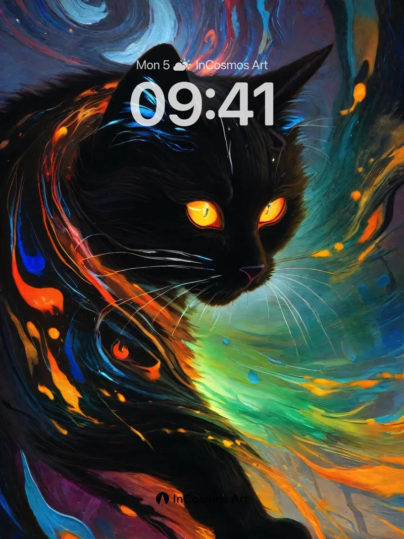Cosmic Shadow Wallpaper with Luminous Eyes wallpaper for iPhone, iPad & Mac