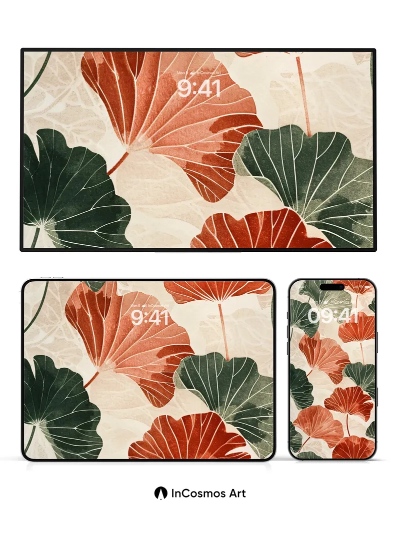 Autumn Hush Wallpaper with Ginkgo Veins