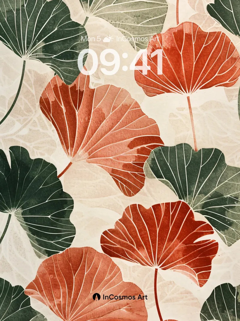 Autumn Hush Wallpaper with Ginkgo Veins