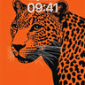 Bold Orange Leopard Wallpaper with Stark Contrast wallpaper for iPhone, iPad & Mac