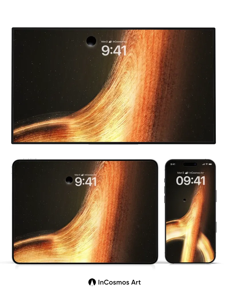 Cosmic Veil Wallpaper with Singularity Core