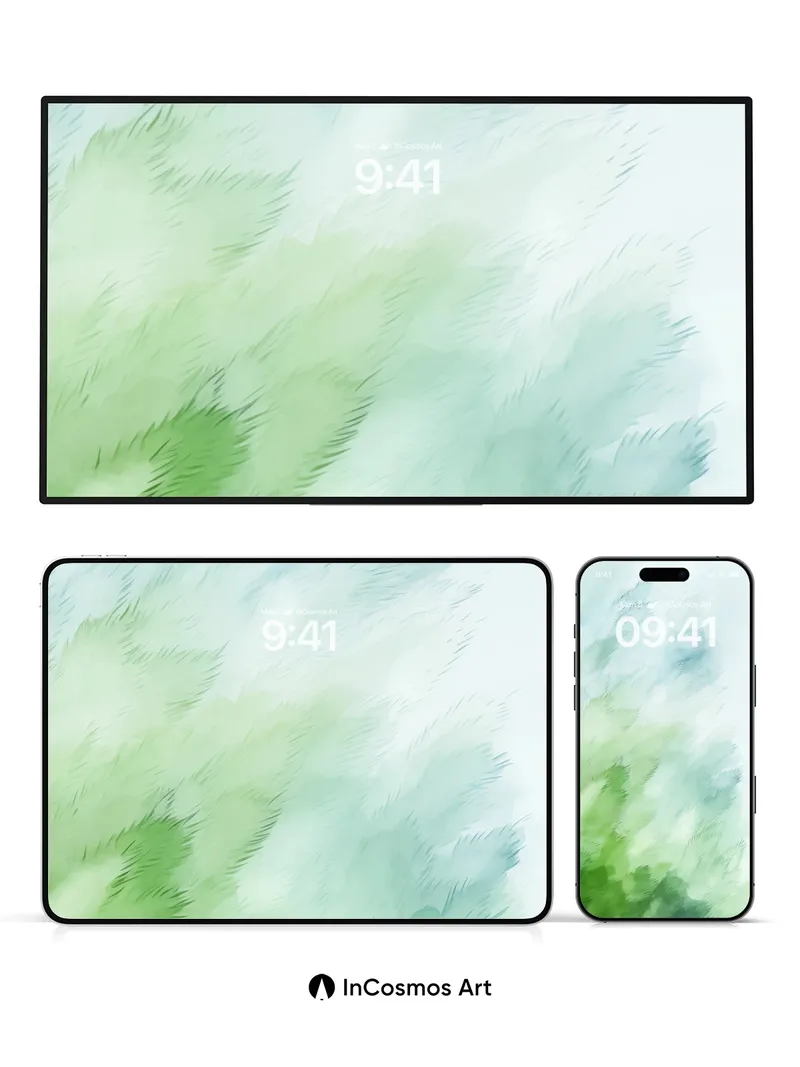 Serenity Wash Wallpaper with Whispering Greens