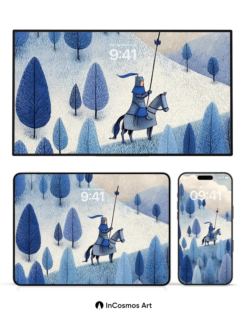 Silent Ride Wallpaper with Snow-etched Trees